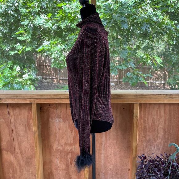 WAYF Besos Metallic Turtleneck Bodysuit Size XL - Picture 5 of 12